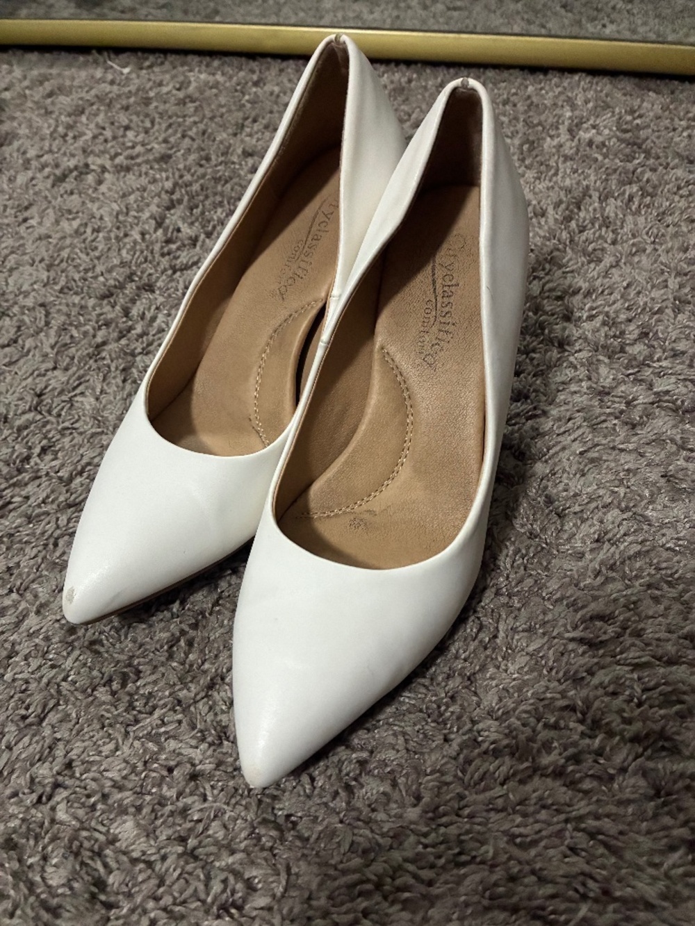 White Pointed Toe Heels